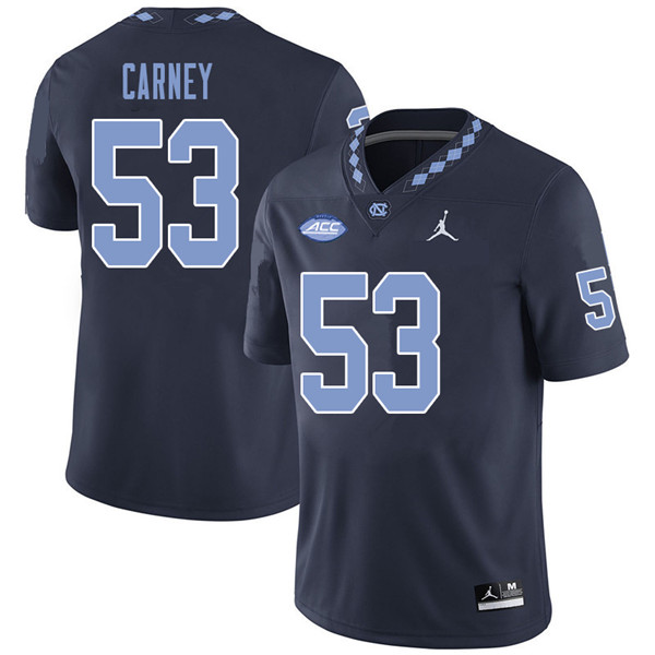 Jordan Brand Men #53 Malik Carney North Carolina Tar Heels College Football Jerseys Sale-Navy